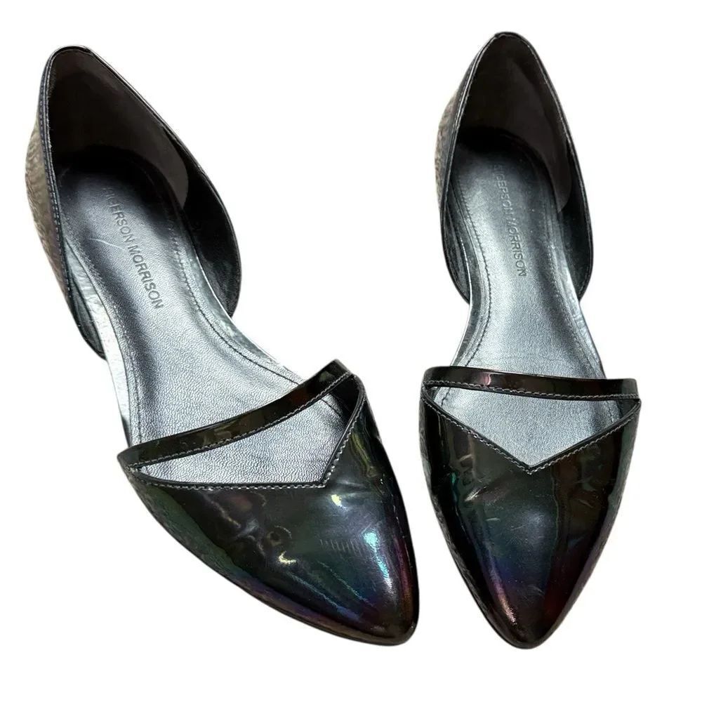 Sigerson Morrison Designer Black Patent Leather Flats
